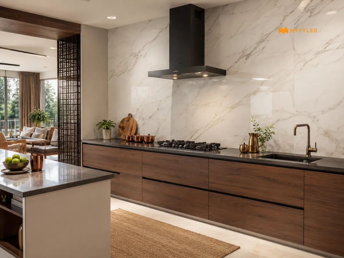 Marble-Look Kitchen Wall Tiles